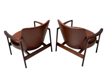 Two Mid-Century Modern Lounge Chairs by Ib Kofod-Larsen for Frõscher, 1970s
